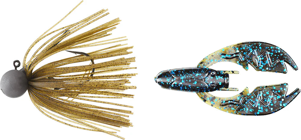 Keitech Tungsten Model II Football Jig NetBait Tiny Paca Chunk Combo