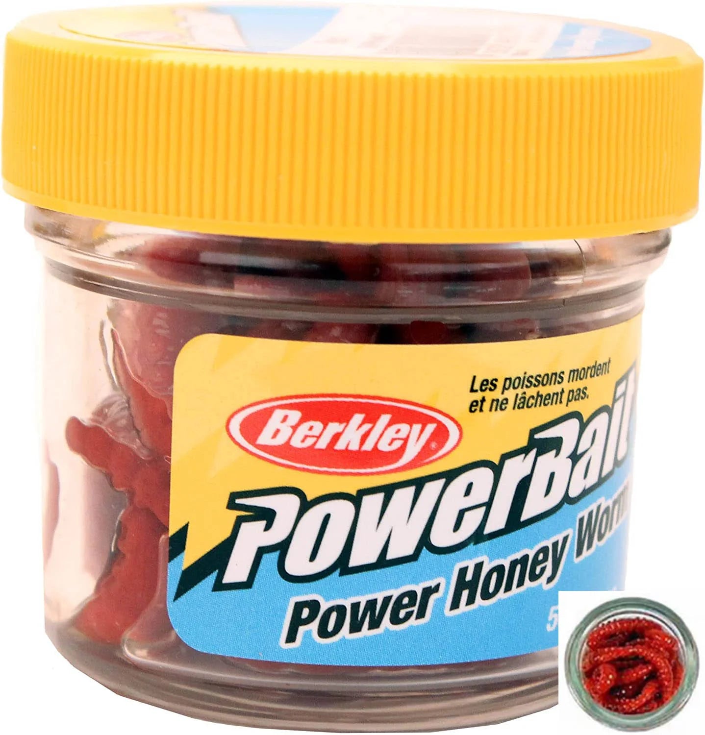 Berkley PowerBait 1 inch Honey Worm 55 per Jar