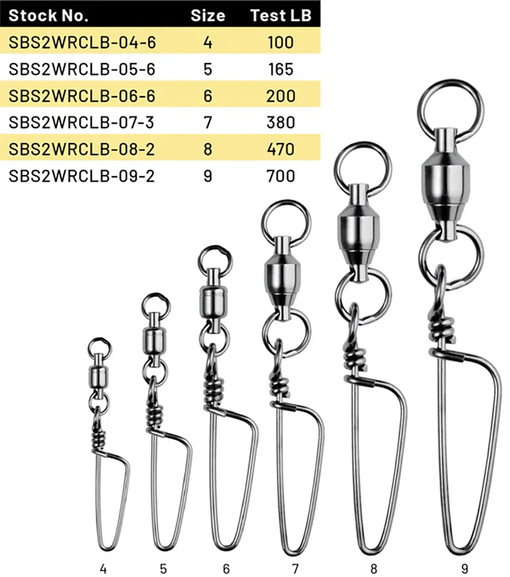SPRO Ball Bearing Swivel w Coastlock Snap 2 Welded Rings NS Black Finish