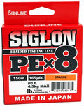 Sunline Siglon PEx8 Braid High Vis Orange 165 Yard Spools