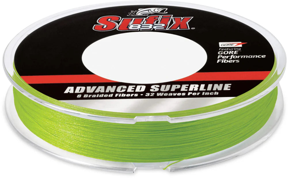 Sufix 832 Advanced Superline Neon Lime Green Braided Line 300 Yard Filler Spool