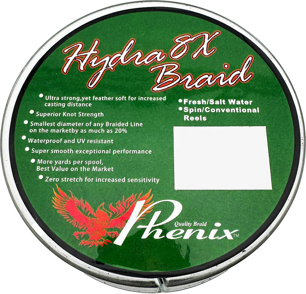 Phenix Hydra 8X Braided Line Bulk Spools Low Vis Moss Green
