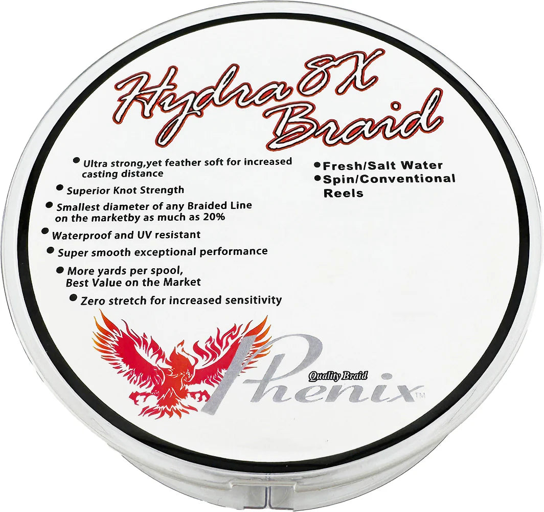 Phenix Hydra 8X Braided Line Bulk Spools Neutral Vis White
