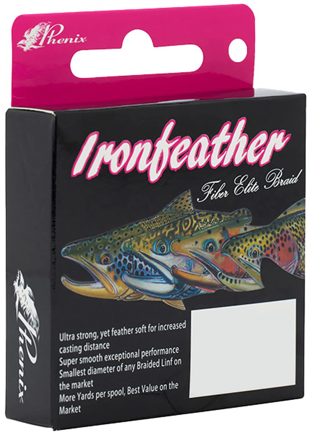Phenix Ironfeather Fiber Elite Braided Trout Line High Vis Pink