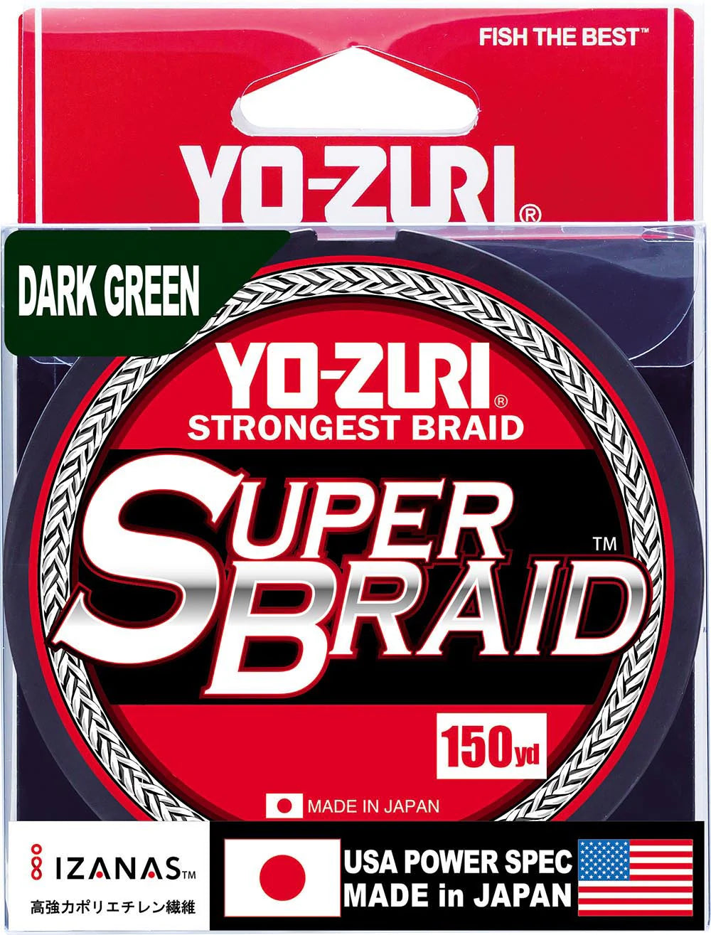 Yo Zuri SuperBraid Dark Green 150 Yard Spool