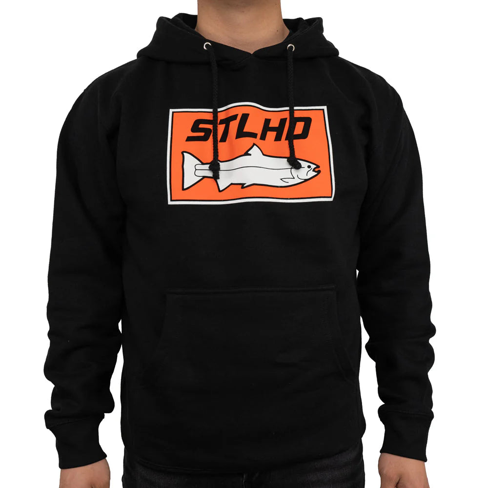 STLHD Mens Standard Logo Black Premium Hoodie