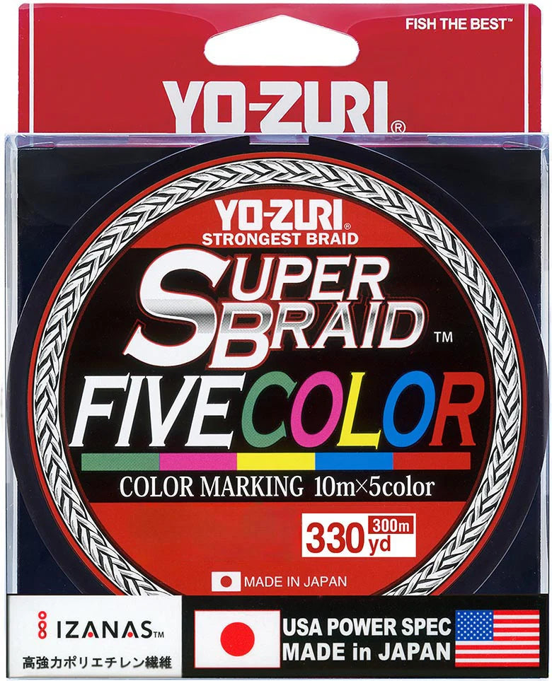 Yo Zuri Super Braid Five Color 330 Yard Spool