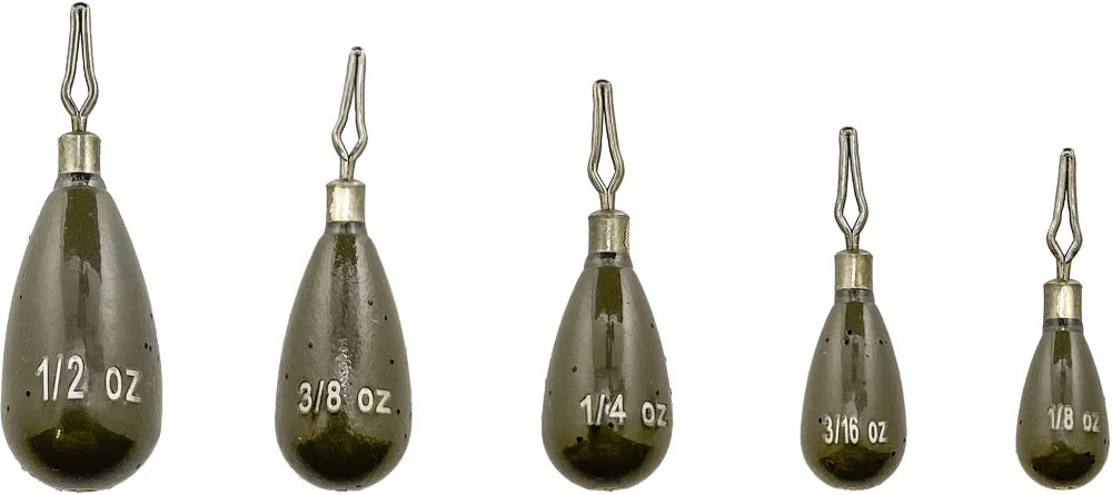 Departure Outdoors Tungsten Tear Drop Drop Shot Weights 5 Pack
