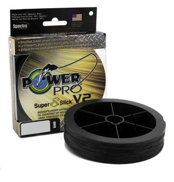 Power Pro Super8Slick V2 Onyx Braided Line 1500 yard Bulk Spool