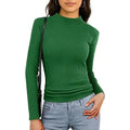 Women's Mock Neck Ribbed Knit Pullover Sweater
